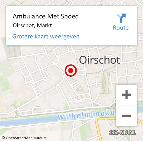 Locatie op kaart van de 112 melding: Ambulance Met Spoed Naar Oirschot, Markt op 12 januari 2019 12:18