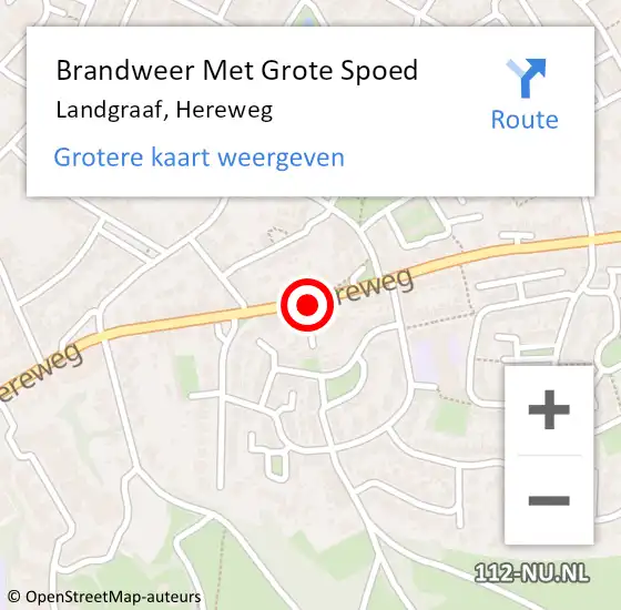 Locatie op kaart van de 112 melding: Brandweer Met Grote Spoed Naar Landgraaf, Hereweg op 12 januari 2019 14:24