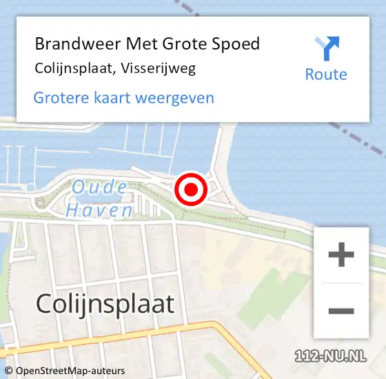 Locatie op kaart van de 112 melding: Brandweer Met Grote Spoed Naar Colijnsplaat, Visserijweg op 20 maart 2014 12:25