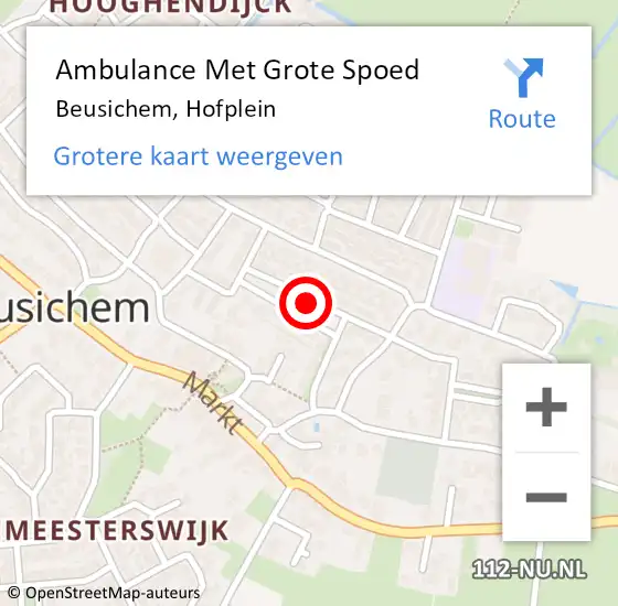 Locatie op kaart van de 112 melding: Ambulance Met Grote Spoed Naar Beusichem, Hofplein op 12 januari 2019 16:00