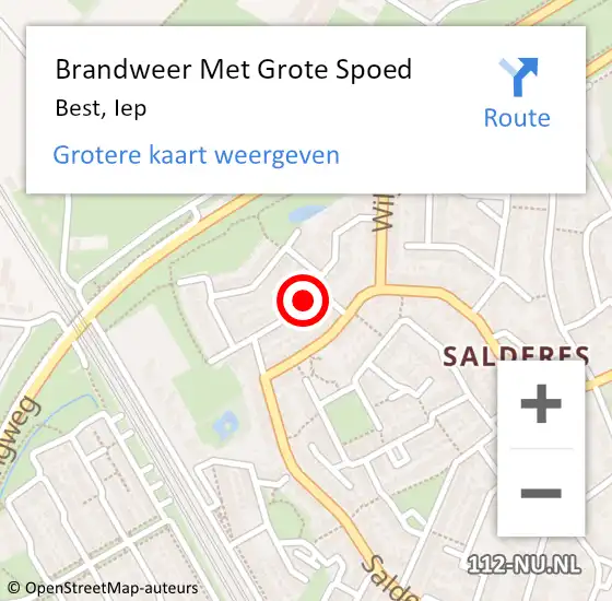 Locatie op kaart van de 112 melding: Brandweer Met Grote Spoed Naar Best, Iep op 12 januari 2019 16:03