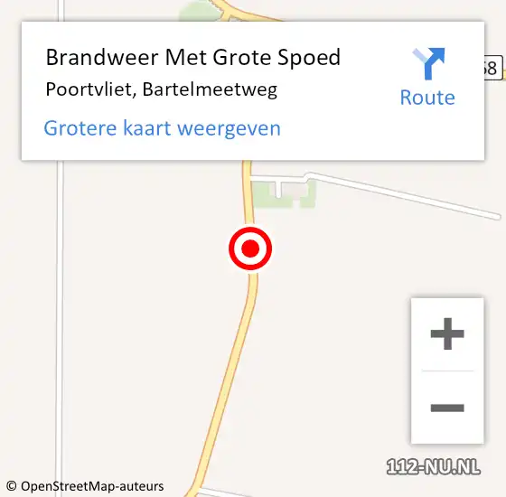 Locatie op kaart van de 112 melding: Brandweer Met Grote Spoed Naar Poortvliet, Bartelmeetweg op 12 januari 2019 16:55