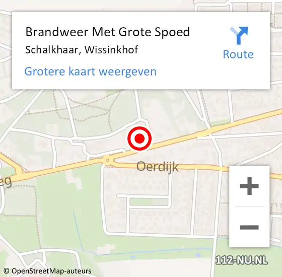 Locatie op kaart van de 112 melding: Brandweer Met Grote Spoed Naar Schalkhaar, Wissinkhof op 12 januari 2019 18:06