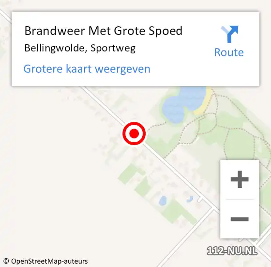 Locatie op kaart van de 112 melding: Brandweer Met Grote Spoed Naar Bellingwolde, Sportweg op 12 januari 2019 20:08