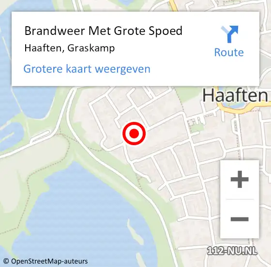 Locatie op kaart van de 112 melding: Brandweer Met Grote Spoed Naar Haaften, Graskamp op 12 januari 2019 21:28