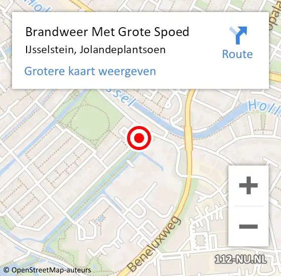 Locatie op kaart van de 112 melding: Brandweer Met Grote Spoed Naar IJsselstein, Jolandeplantsoen op 12 januari 2019 21:47