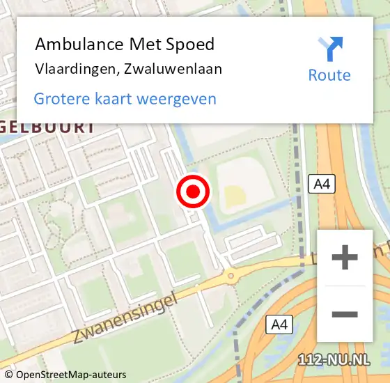 Locatie op kaart van de 112 melding: Ambulance Met Spoed Naar Vlaardingen, Zwaluwenlaan op 12 januari 2019 22:34