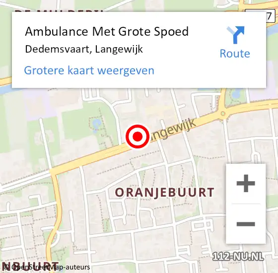 Locatie op kaart van de 112 melding: Ambulance Met Grote Spoed Naar Dedemsvaart, Langewijk op 13 januari 2019 02:17