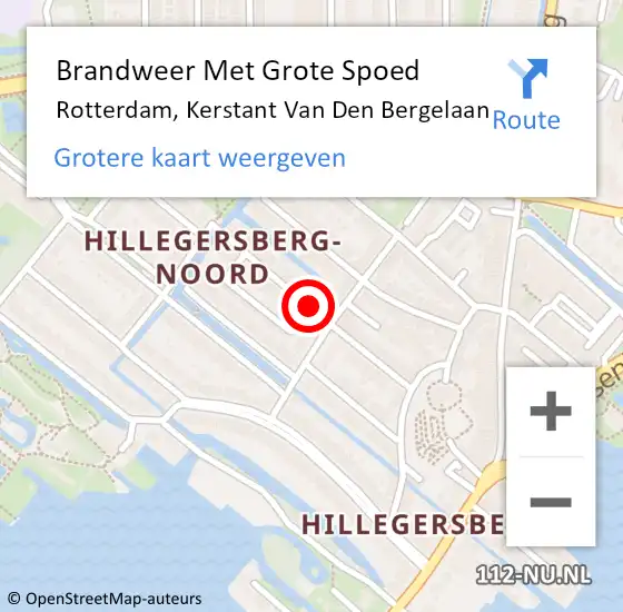 Locatie op kaart van de 112 melding: Brandweer Met Grote Spoed Naar Rotterdam, Kerstant Van Den Bergelaan op 13 januari 2019 04:41