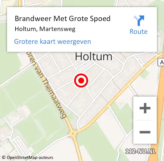 Locatie op kaart van de 112 melding: Brandweer Met Grote Spoed Naar Holtum, Martensweg op 13 januari 2019 05:11
