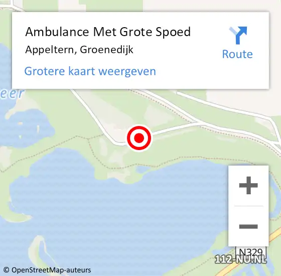 Locatie op kaart van de 112 melding: Ambulance Met Grote Spoed Naar Appeltern, Groenedijk op 13 januari 2019 06:51