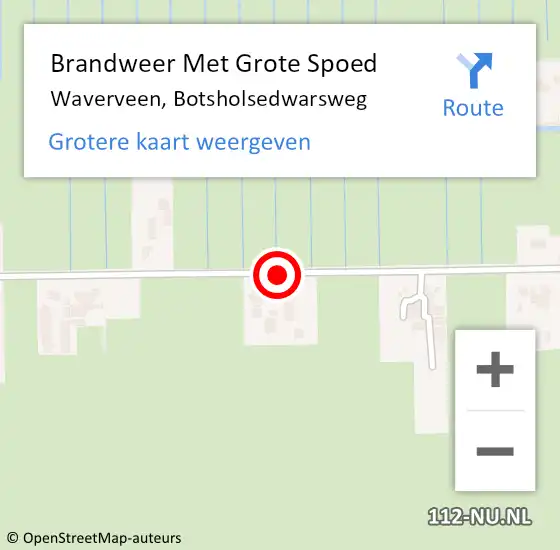 Locatie op kaart van de 112 melding: Brandweer Met Grote Spoed Naar Waverveen, Botsholsedwarsweg op 13 januari 2019 07:02