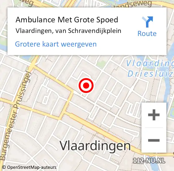 Locatie op kaart van de 112 melding: Ambulance Met Grote Spoed Naar Vlaardingen, van Schravendijkplein op 13 januari 2019 07:10