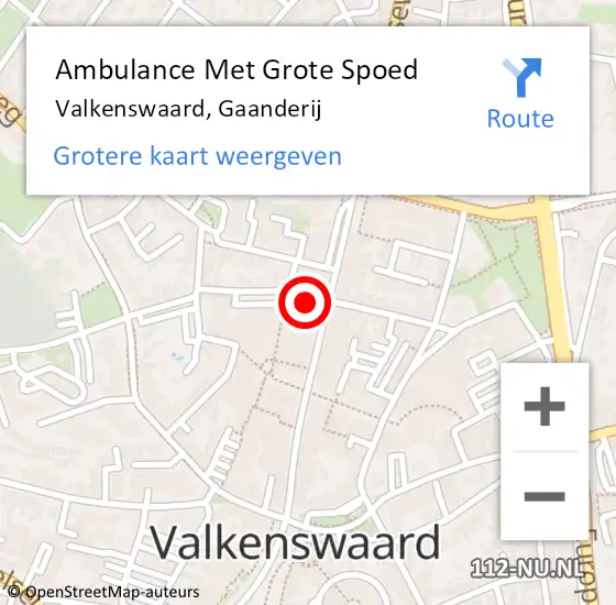 Locatie op kaart van de 112 melding: Ambulance Met Grote Spoed Naar Valkenswaard, Gaanderij op 13 januari 2019 07:14