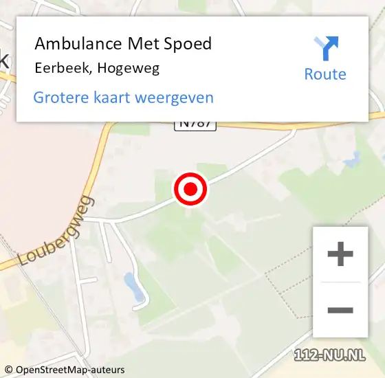 Locatie op kaart van de 112 melding: Ambulance Met Spoed Naar Eerbeek, Hogeweg op 13 januari 2019 09:50