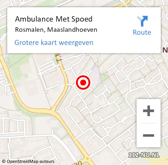 Locatie op kaart van de 112 melding: Ambulance Met Spoed Naar Rosmalen, Maaslandhoeven op 13 januari 2019 11:28