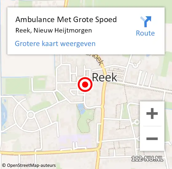 Locatie op kaart van de 112 melding: Ambulance Met Grote Spoed Naar Reek, Nieuw Heijtmorgen op 13 januari 2019 11:43