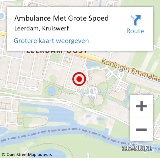 Locatie op kaart van de 112 melding: Ambulance Met Grote Spoed Naar Leerdam, Kruiswerf op 13 januari 2019 11:51