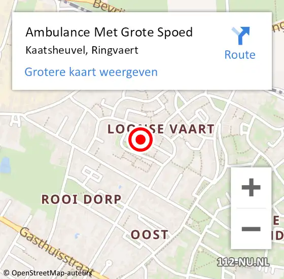 Locatie op kaart van de 112 melding: Ambulance Met Grote Spoed Naar Kaatsheuvel, Ringvaert op 13 januari 2019 12:15