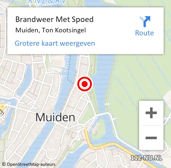 Locatie op kaart van de 112 melding: Brandweer Met Spoed Naar Muiden, Ton Kootsingel op 13 januari 2019 13:15