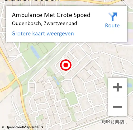 Locatie op kaart van de 112 melding: Ambulance Met Grote Spoed Naar Oudenbosch, Zwartveenpad op 13 januari 2019 15:23