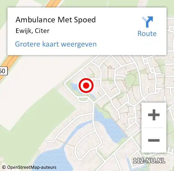 Locatie op kaart van de 112 melding: Ambulance Met Spoed Naar Ewijk, Citer op 13 januari 2019 18:33