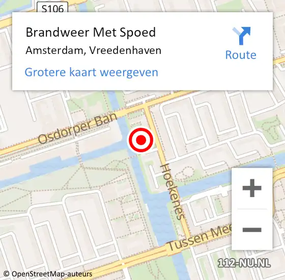 Locatie op kaart van de 112 melding: Brandweer Met Spoed Naar Amsterdam, Vreedenhaven op 13 januari 2019 19:15