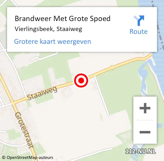 Locatie op kaart van de 112 melding: Brandweer Met Grote Spoed Naar Vierlingsbeek, Staaiweg op 13 januari 2019 19:37