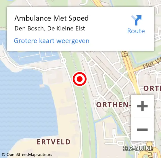 Locatie op kaart van de 112 melding: Ambulance Met Spoed Naar 's-Hertogenbosch, A2 Re hectometerpaal: 119,0 op 13 januari 2019 20:04
