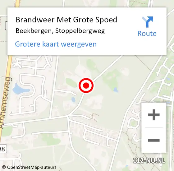 Locatie op kaart van de 112 melding: Brandweer Met Grote Spoed Naar Beekbergen, Stoppelbergweg op 13 januari 2019 20:18