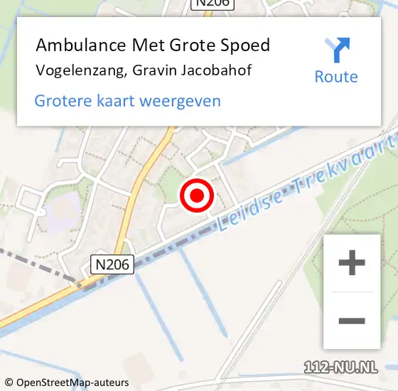 Locatie op kaart van de 112 melding: Ambulance Met Grote Spoed Naar Vogelenzang, Gravin Jacobahof op 13 januari 2019 21:44