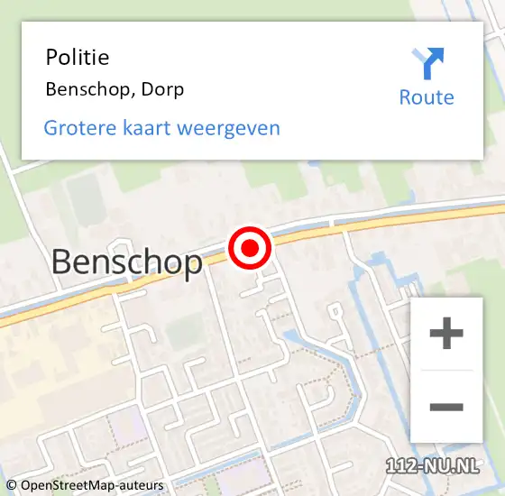 Locatie op kaart van de 112 melding: Politie Benschop, Dorp op 13 januari 2019 22:35