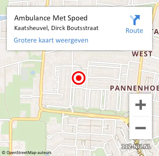 Locatie op kaart van de 112 melding: Ambulance Met Spoed Naar Kaatsheuvel, Dirck Boutsstraat op 13 januari 2019 23:52