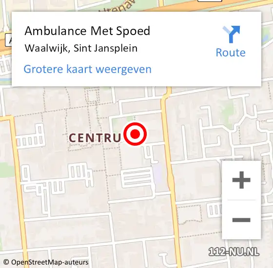 Locatie op kaart van de 112 melding: Ambulance Met Spoed Naar Waalwijk, Sint Jansplein op 14 januari 2019 00:29