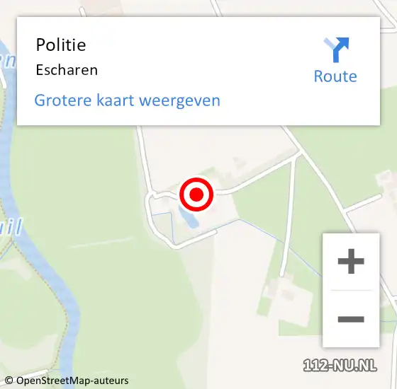 Locatie op kaart van de 112 melding: Politie Escharen op 14 januari 2019 07:49