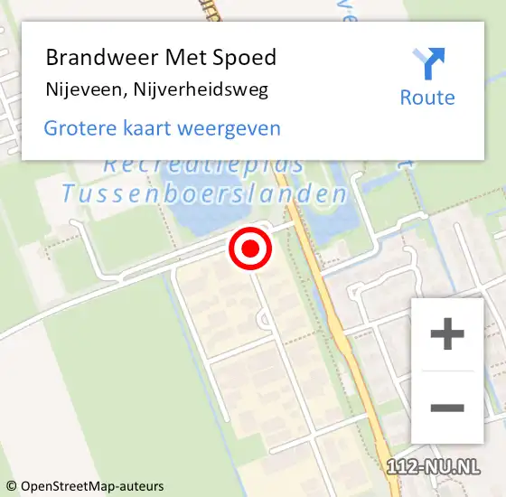 Locatie op kaart van de 112 melding: Brandweer Met Spoed Naar Nijeveen, Nijverheidsweg op 20 maart 2014 14:23