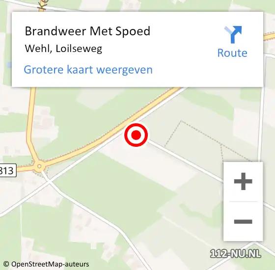Locatie op kaart van de 112 melding: Brandweer Met Spoed Naar Wehl, Loilseweg op 14 januari 2019 09:17