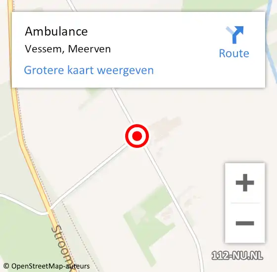 Locatie op kaart van de 112 melding: Ambulance Vessem, Meerven op 14 januari 2019 12:03