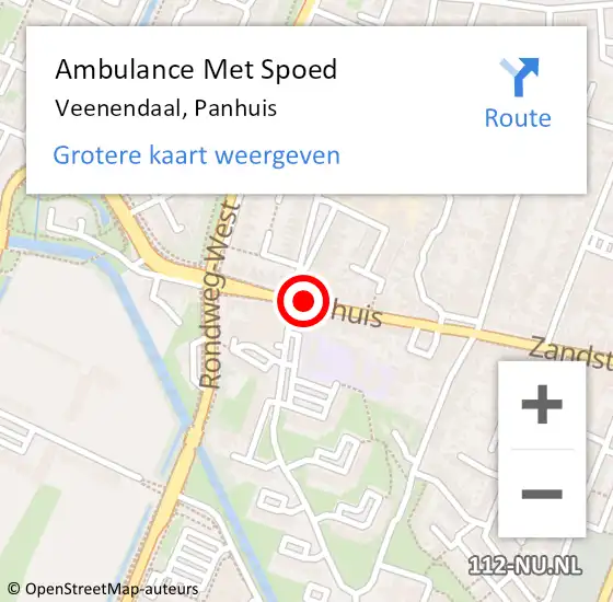 Locatie op kaart van de 112 melding: Ambulance Met Spoed Naar Veenendaal, Panhuis op 14 januari 2019 13:44