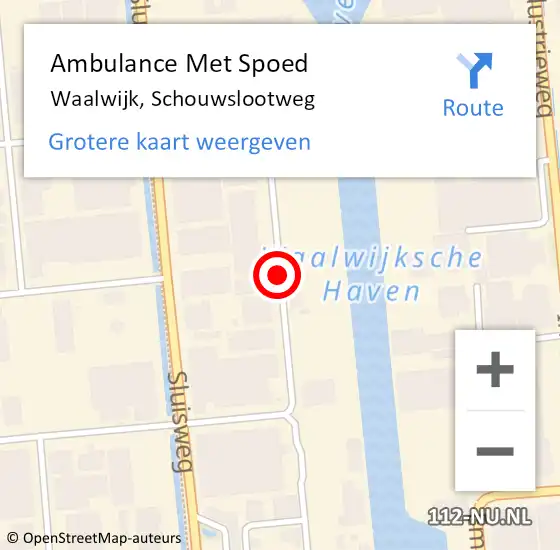 Locatie op kaart van de 112 melding: Ambulance Met Spoed Naar Waalwijk, Schouwslootweg op 14 januari 2019 14:46