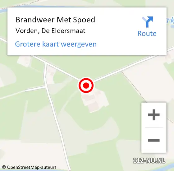 Locatie op kaart van de 112 melding: Brandweer Met Spoed Naar Vorden, De Eldersmaat op 20 maart 2014 15:00