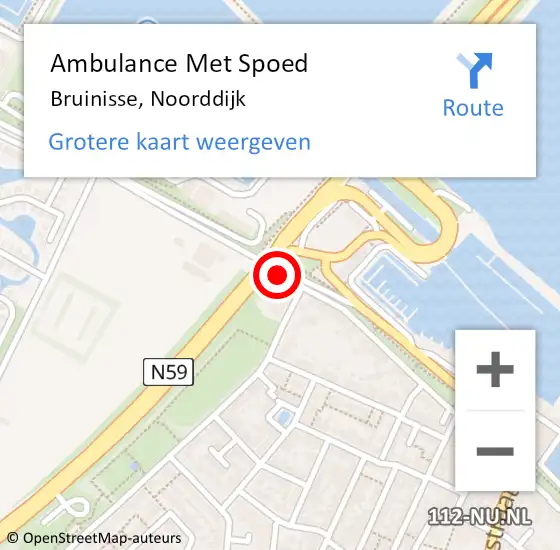 Locatie op kaart van de 112 melding: Ambulance Met Spoed Naar Bruinisse, Noorddijk op 14 januari 2019 16:02