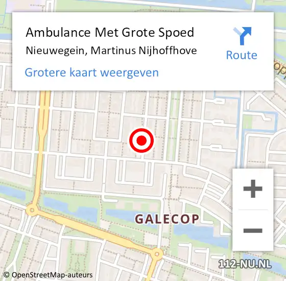 Locatie op kaart van de 112 melding: Ambulance Met Grote Spoed Naar Nieuwegein, Martinus Nijhoffhove op 14 januari 2019 17:28