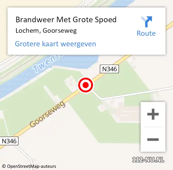 Locatie op kaart van de 112 melding: Brandweer Met Grote Spoed Naar Lochem, Goorseweg op 14 januari 2019 18:08