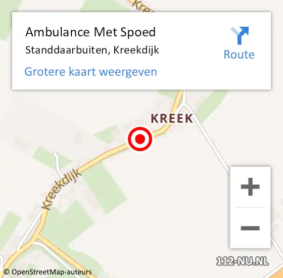 Locatie op kaart van de 112 melding: Ambulance Met Spoed Naar Standdaarbuiten, Kreekdijk op 14 januari 2019 22:06