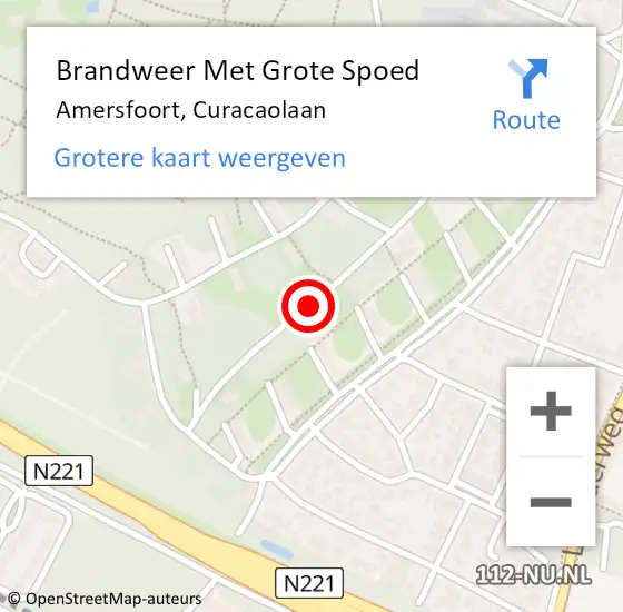 Locatie op kaart van de 112 melding: Brandweer Met Grote Spoed Naar Amersfoort, Curacaolaan op 14 januari 2019 23:30