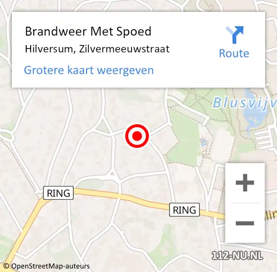 Locatie op kaart van de 112 melding: Brandweer Met Spoed Naar Hilversum, Zilvermeeuwstraat op 15 januari 2019 02:11