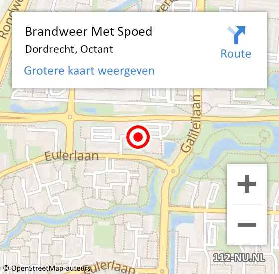 Locatie op kaart van de 112 melding: Brandweer Met Spoed Naar Dordrecht, Octant op 15 januari 2019 04:32