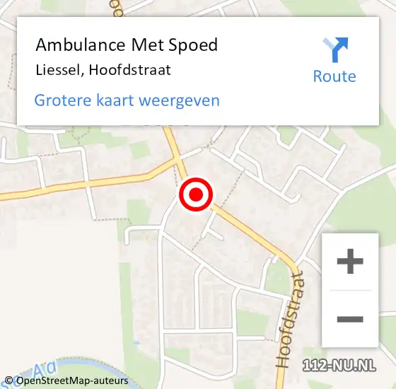 Locatie op kaart van de 112 melding: Ambulance Met Spoed Naar Liessel, Hoofdstraat op 15 januari 2019 05:06