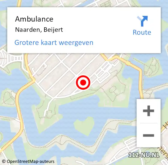 Locatie op kaart van de 112 melding: Ambulance Naarden, Beijert op 20 maart 2014 15:44